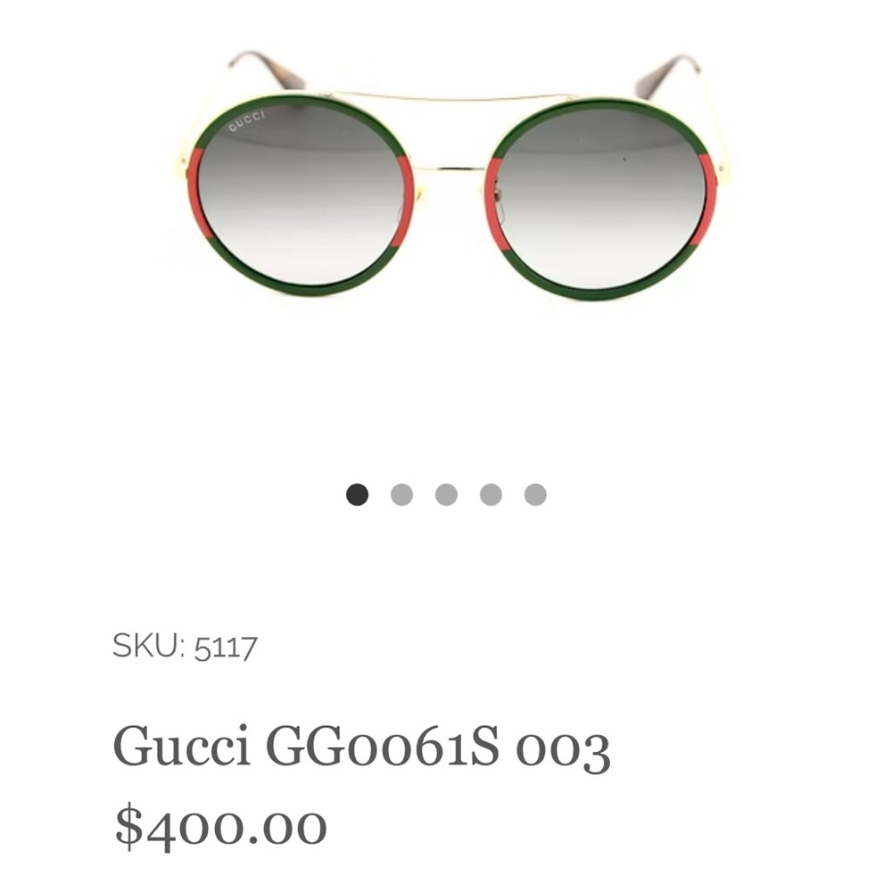 Gucci Women's Round Sunglasses - Green and Red